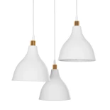 GloboStar® RADE 203-0128 Vintage Κρεμαστό Φωτιστικό Καμπάνα Τρίφωτο 3 x E27 IP20 Λευκό Πλαστικό - Μ40 x Π40 x Υ40cm