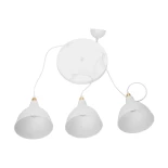 GloboStar® RADE 203-0128 Vintage Κρεμαστό Φωτιστικό Καμπάνα Τρίφωτο 3 x E27 IP20 Λευκό Πλαστικό - Μ40 x Π40 x Υ40cm