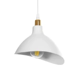 GloboStar® RIVE 203-0142 Μοντέρνο Κρεμαστό Φωτιστικό Καμπάνα Τρίφωτο 3 x E27 IP20 Λευκό & Χρυσό Πλαστικό - Μ40 x Π40 x Υ65cm