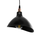 GloboStar® RIVE 203-0144 Μοντέρνο Κρεμαστό Φωτιστικό Καμπάνα Τρίφωτο 3 x E27 IP20 Μαύρο με Χρυσό Πλαστικό - Μ40 x Π40 x Υ65cm