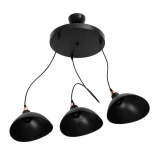 GloboStar® RIVE 203-0144 Μοντέρνο Κρεμαστό Φωτιστικό Καμπάνα Τρίφωτο 3 x E27 IP20 Μαύρο με Χρυσό Πλαστικό - Μ40 x Π40 x Υ65cm