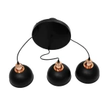 GloboStar® ΗUT 203-0146 Μοντέρνο Κρεμαστό Φωτιστικό Καμπάνα Τρίφωτο 3 x E27 IP20 Μαύρο με Χρυσό Πλαστικό - Μ40 x Π40 x Υ40cm