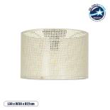 GloboStar® CILIO 203-0150 Μοντέρνο Φωτιστικό Οροφής Καπέλο Μονόφωτο 1 x E27 IP20 Λευκό Διάτρητο Ύφασμα - Μ30 x Π30 x Υ21cm