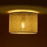 GloboStar® CILIO 203-0150 Μοντέρνο Φωτιστικό Οροφής Καπέλο Μονόφωτο 1 x E27 IP20 Λευκό Διάτρητο Ύφασμα - Μ30 x Π30 x Υ21cm
