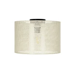 GloboStar® CILIO 203-0150 Μοντέρνο Φωτιστικό Οροφής Καπέλο Μονόφωτο 1 x E27 IP20 Λευκό Διάτρητο Ύφασμα - Μ30 x Π30 x Υ21cm