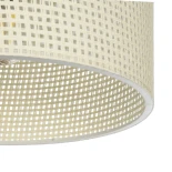 GloboStar® CILIO 203-0150 Μοντέρνο Φωτιστικό Οροφής Καπέλο Μονόφωτο 1 x E27 IP20 Λευκό Διάτρητο Ύφασμα - Μ30 x Π30 x Υ21cm