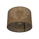 GloboStar® CILIO 203-0151 Μοντέρνο Φωτιστικό Οροφής Καπέλο Μονόφωτο 1 x E27 IP20 Καφέ Διάτρητο Ύφασμα - Μ30 x Π30 x Υ21cm