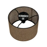 GloboStar® CILIO 203-0151 Μοντέρνο Φωτιστικό Οροφής Καπέλο Μονόφωτο 1 x E27 IP20 Καφέ Διάτρητο Ύφασμα - Μ30 x Π30 x Υ21cm