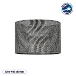 GloboStar® CILIO 203-0152 Μοντέρνο Φωτιστικό Οροφής Καπέλο Μονόφωτο 1 x E27 IP20 Μαύρο Διάτρητο Ύφασμα - Μ30 x Π30 x Υ21cm