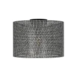 GloboStar® CILIO 203-0152 Μοντέρνο Φωτιστικό Οροφής Καπέλο Μονόφωτο 1 x E27 IP20 Μαύρο Διάτρητο Ύφασμα - Μ30 x Π30 x Υ21cm