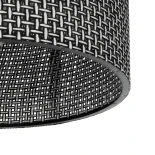 GloboStar® CILIO 203-0152 Μοντέρνο Φωτιστικό Οροφής Καπέλο Μονόφωτο 1 x E27 IP20 Μαύρο Διάτρητο Ύφασμα - Μ30 x Π30 x Υ21cm