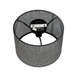 GloboStar® CILIO 203-0152 Μοντέρνο Φωτιστικό Οροφής Καπέλο Μονόφωτο 1 x E27 IP20 Μαύρο Διάτρητο Ύφασμα - Μ30 x Π30 x Υ21cm
