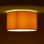 GloboStar® CILIO 203-0154 Μοντέρνο Φωτιστικό Οροφής Καπέλο Μονόφωτο 1 x E27 IP20 Μπεζ Ύφασμα - Μ38 x Π38 x Υ21cm