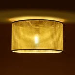 GloboStar® CILIO 203-0155 Μοντέρνο Φωτιστικό Οροφής Καπέλο Μονόφωτο 1 x E27 IP20 Λευκό Διάτρητο Ύφασμα - Μ38 x Π38 x Υ21cm