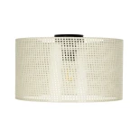 GloboStar® CILIO 203-0155 Μοντέρνο Φωτιστικό Οροφής Καπέλο Μονόφωτο 1 x E27 IP20 Λευκό Διάτρητο Ύφασμα - Μ38 x Π38 x Υ21cm