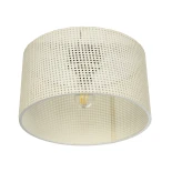 GloboStar® CILIO 203-0155 Μοντέρνο Φωτιστικό Οροφής Καπέλο Μονόφωτο 1 x E27 IP20 Λευκό Διάτρητο Ύφασμα - Μ38 x Π38 x Υ21cm