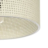GloboStar® CILIO 203-0155 Μοντέρνο Φωτιστικό Οροφής Καπέλο Μονόφωτο 1 x E27 IP20 Λευκό Διάτρητο Ύφασμα - Μ38 x Π38 x Υ21cm