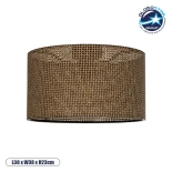 GloboStar® CILIO 203-0156 Μοντέρνο Φωτιστικό Οροφής Καπέλο Μονόφωτο 1 x E27 IP20 Καφέ Διάτρητο Ύφασμα - Μ38 x Π38 x Υ21cm