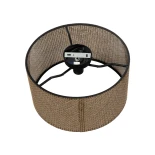 GloboStar® CILIO 203-0156 Μοντέρνο Φωτιστικό Οροφής Καπέλο Μονόφωτο 1 x E27 IP20 Καφέ Διάτρητο Ύφασμα - Μ38 x Π38 x Υ21cm