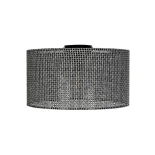 GloboStar® CILIO 203-0157 Μοντέρνο Φωτιστικό Οροφής Καπέλο Μονόφωτο 1 x E27 IP20 Μαύρο Διάτρητο Ύφασμα - Μ38 x Π38 x Υ21cm