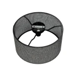 GloboStar® CILIO 203-0157 Μοντέρνο Φωτιστικό Οροφής Καπέλο Μονόφωτο 1 x E27 IP20 Μαύρο Διάτρητο Ύφασμα - Μ38 x Π38 x Υ21cm
