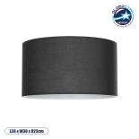 GloboStar® CILIO 203-0158 Μοντέρνο Φωτιστικό Οροφής Καπέλο Μονόφωτο 1 x E27 IP20 Γκρι Ύφασμα - Μ38 x Π30 x Υ21cm