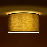 GloboStar® CILIO 203-0158 Μοντέρνο Φωτιστικό Οροφής Καπέλο Μονόφωτο 1 x E27 IP20 Γκρι Ύφασμα - Μ38 x Π30 x Υ21cm
