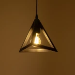 GloboStar® TRIANGLE 203-0159 Μοντέρνο Κρεμαστό Φωτιστικό Καμπάνα Μονόφωτο 1 x E27 IP20 Μάυρο Πλαστικό - Μ24 x Π24 x Υ22cm