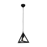 GloboStar® TRIANGLE 203-0159 Μοντέρνο Κρεμαστό Φωτιστικό Καμπάνα Μονόφωτο 1 x E27 IP20 Μάυρο Πλαστικό - Μ24 x Π24 x Υ22cm