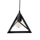 GloboStar® TRIANGLE 203-0159 Μοντέρνο Κρεμαστό Φωτιστικό Καμπάνα Μονόφωτο 1 x E27 IP20 Μάυρο Πλαστικό - Μ24 x Π24 x Υ22cm