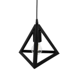 GloboStar® TRIANGLE 203-0159 Μοντέρνο Κρεμαστό Φωτιστικό Καμπάνα Μονόφωτο 1 x E27 IP20 Μάυρο Πλαστικό - Μ24 x Π24 x Υ22cm