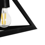 GloboStar® TRIANGLE 203-0159 Μοντέρνο Κρεμαστό Φωτιστικό Καμπάνα Μονόφωτο 1 x E27 IP20 Μάυρο Πλαστικό - Μ24 x Π24 x Υ22cm