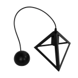 GloboStar® TRIANGLE 203-0159 Μοντέρνο Κρεμαστό Φωτιστικό Καμπάνα Μονόφωτο 1 x E27 IP20 Μάυρο Πλαστικό - Μ24 x Π24 x Υ22cm