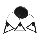 GloboStar® TRIANGLE 203-0160 Μοντέρνο Κρεμαστό Φωτιστικό Καμπάνα Τρίφωτο 3 x E27 IP20 Μαύρο Πλαστικό - Μ67 x Π67 x Υ50cm