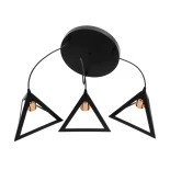 GloboStar® TRIANGLE 203-0162 Μοντέρνο Κρεμαστό Φωτιστικό Καμπάνα Τρίφωτο 3 x E27 IP20 Μαύρο με Χρυσό Πλαστικό - Μ67 x Π67 x Υ50cm