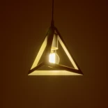 GloboStar® TRIANGLE 203-0163 Μοντέρνο Κρεμαστό Φωτιστικό Καμπάνα Μονόφωτο 1 x E27 IP20 Λευκό Πλαστικό - Μ24 x Π24 x Υ22cm