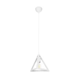 GloboStar® TRIANGLE 203-0163 Μοντέρνο Κρεμαστό Φωτιστικό Καμπάνα Μονόφωτο 1 x E27 IP20 Λευκό Πλαστικό - Μ24 x Π24 x Υ22cm