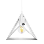 GloboStar® TRIANGLE 203-0163 Μοντέρνο Κρεμαστό Φωτιστικό Καμπάνα Μονόφωτο 1 x E27 IP20 Λευκό Πλαστικό - Μ24 x Π24 x Υ22cm