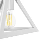 GloboStar® TRIANGLE 203-0163 Μοντέρνο Κρεμαστό Φωτιστικό Καμπάνα Μονόφωτο 1 x E27 IP20 Λευκό Πλαστικό - Μ24 x Π24 x Υ22cm