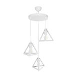 GLOBOSTAR® TRIANGLE 203-0164 Μοντέρνο Κρεμαστό Φωτιστικό Οροφής με Ντουί 3 x E27 AC 220-240V IP20 - Λευκό - Μ67 x Π67 x Υ50cm