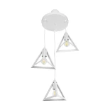 GLOBOSTAR® TRIANGLE 203-0164 Μοντέρνο Κρεμαστό Φωτιστικό Οροφής με Ντουί 3 x E27 AC 220-240V IP20 - Λευκό - Μ67 x Π67 x Υ50cm