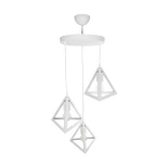 GLOBOSTAR® TRIANGLE 203-0164 Μοντέρνο Κρεμαστό Φωτιστικό Οροφής με Ντουί 3 x E27 AC 220-240V IP20 - Λευκό - Μ67 x Π67 x Υ50cm