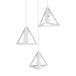 GLOBOSTAR® TRIANGLE 203-0164 Μοντέρνο Κρεμαστό Φωτιστικό Οροφής με Ντουί 3 x E27 AC 220-240V IP20 - Λευκό - Μ67 x Π67 x Υ50cm
