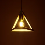 GLOBOSTAR® TRIANGLE 203-0165 Μοντέρνο Κρεμαστό Φωτιστικό Οροφής με Ντουί 1 x E27 AC 220-240V IP20 - Λευκό & Χάλκινο - Μ24 x Π24 x Υ22cm