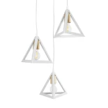GLOBOSTAR® TRIANGLE 203-0166 Μοντέρνο Κρεμαστό Φωτιστικό Οροφής με Ντουί 3 x E27 AC 220-240V IP20 - Λευκό & Χρυσό - Μ67 x Π67 x Υ50cm