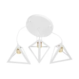 GLOBOSTAR® TRIANGLE 203-0166 Μοντέρνο Κρεμαστό Φωτιστικό Οροφής με Ντουί 3 x E27 AC 220-240V IP20 - Λευκό & Χρυσό - Μ67 x Π67 x Υ50cm
