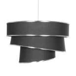 GloboStar® SIERA 203-0167 Μοντέρνο Κρεμαστό Φωτιστικό Καπέλο Μονόφωτο 1 x E27 IP20 Γκρι Ύφασμα με Ασημί Λεπτομέρεια - Μ38 x Π38 x Υ26cm