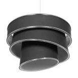 GloboStar® SIERA 203-0167 Μοντέρνο Κρεμαστό Φωτιστικό Καπέλο Μονόφωτο 1 x E27 IP20 Γκρι Ύφασμα με Ασημί Λεπτομέρεια - Μ38 x Π38 x Υ26cm