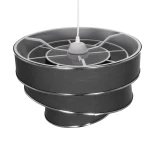 GloboStar® SIERA 203-0167 Μοντέρνο Κρεμαστό Φωτιστικό Καπέλο Μονόφωτο 1 x E27 IP20 Γκρι Ύφασμα με Ασημί Λεπτομέρεια - Μ38 x Π38 x Υ26cm