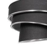 GloboStar® SIERA 203-0167 Μοντέρνο Κρεμαστό Φωτιστικό Καπέλο Μονόφωτο 1 x E27 IP20 Γκρι Ύφασμα με Ασημί Λεπτομέρεια - Μ38 x Π38 x Υ26cm